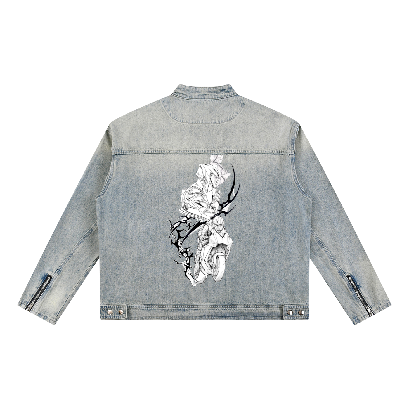 Vintage Wash Zip Denim Jacket
