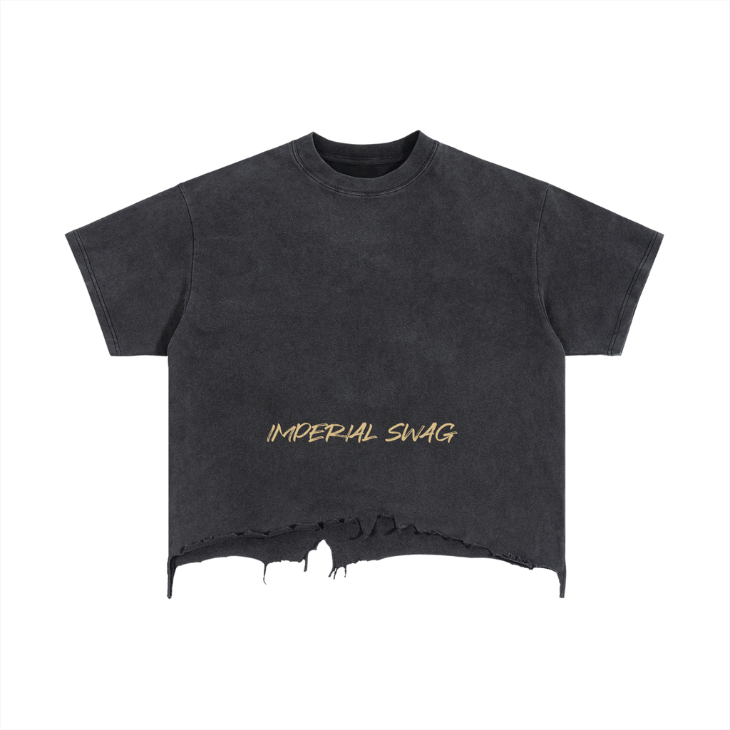 Vintage Wash Boxy Distressed Hem T-Shirt