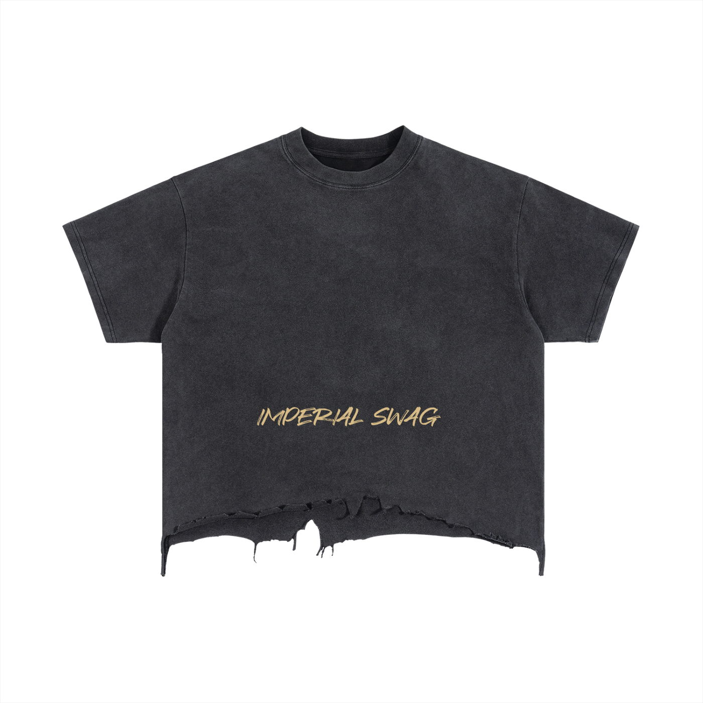 Vintage Wash Boxy Distressed Hem T-Shirt