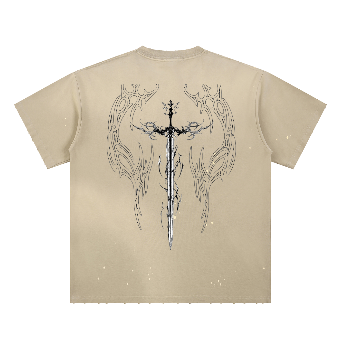 Hand-Frayed Sunfade Paint Splatter T-Shirt