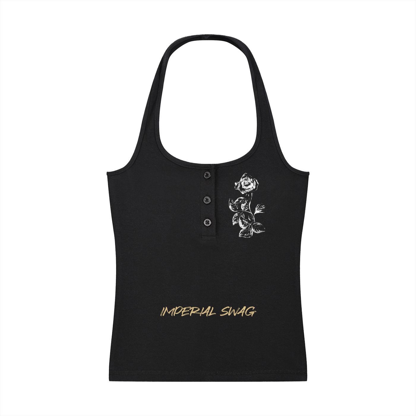 Women's Ribbed Henley Tank Top