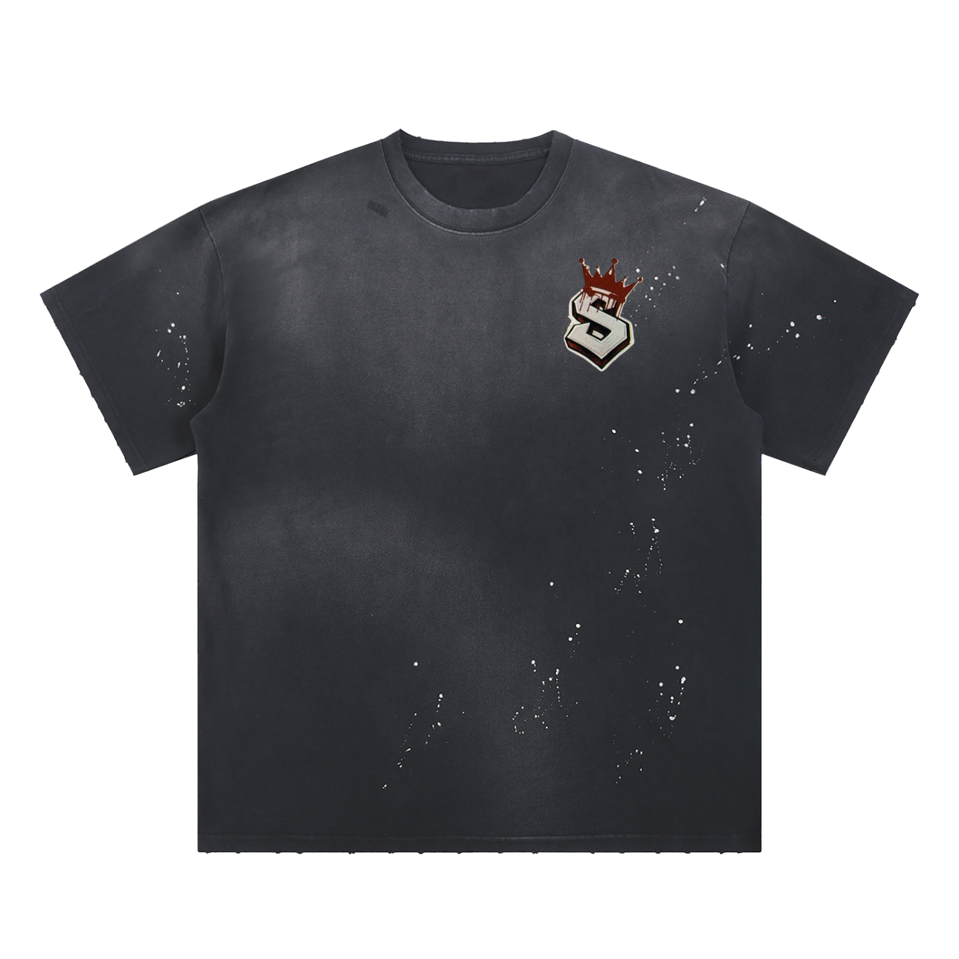 Hand-Frayed Sunfade Paint Splatter T-Shirt