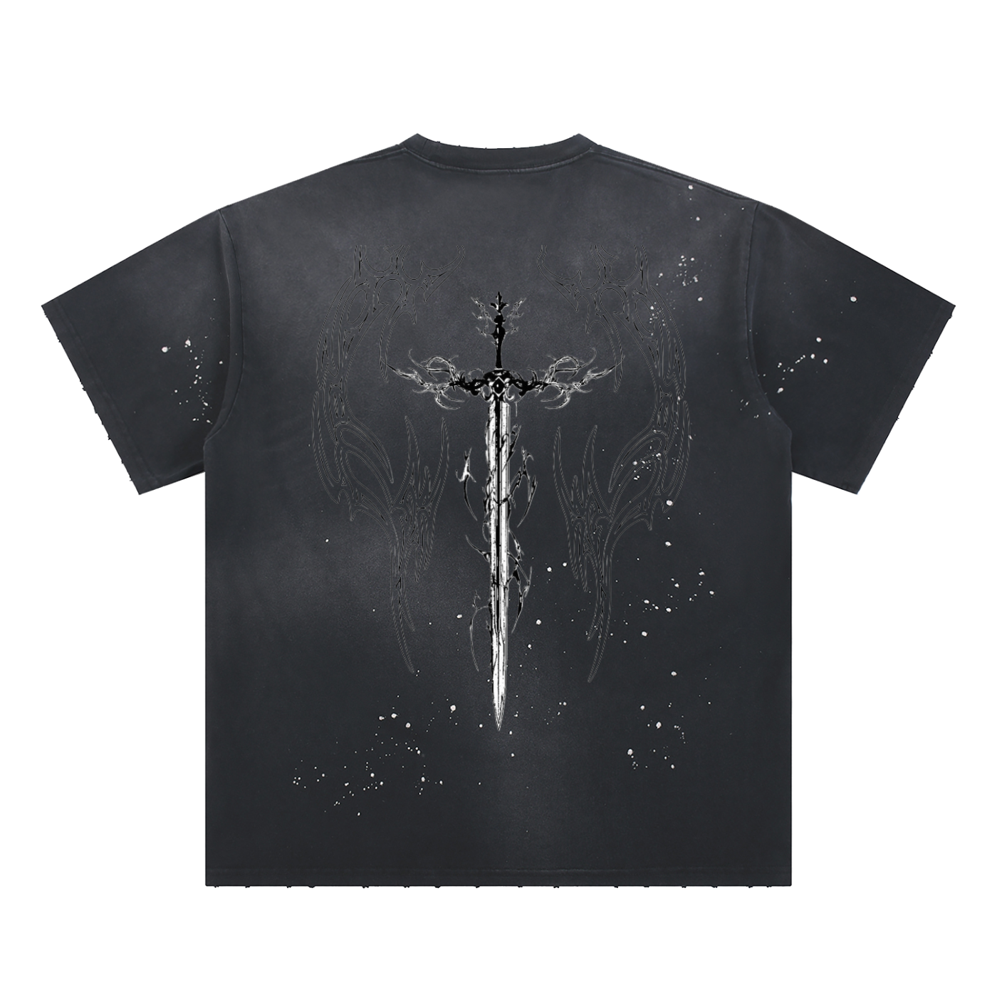 Hand-Frayed Sunfade Paint Splatter T-Shirt