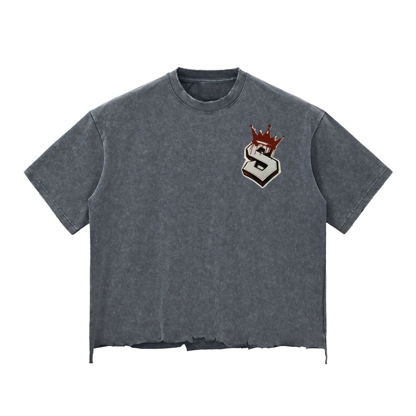 Snow Wash Raw-Hem Boxy T-shirt