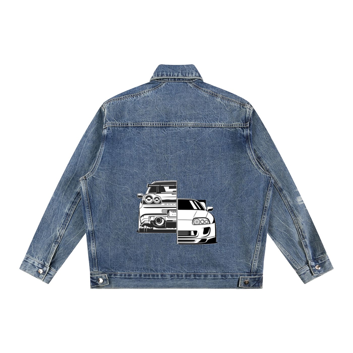 Vintage Wash Zip Up Denim Jacket