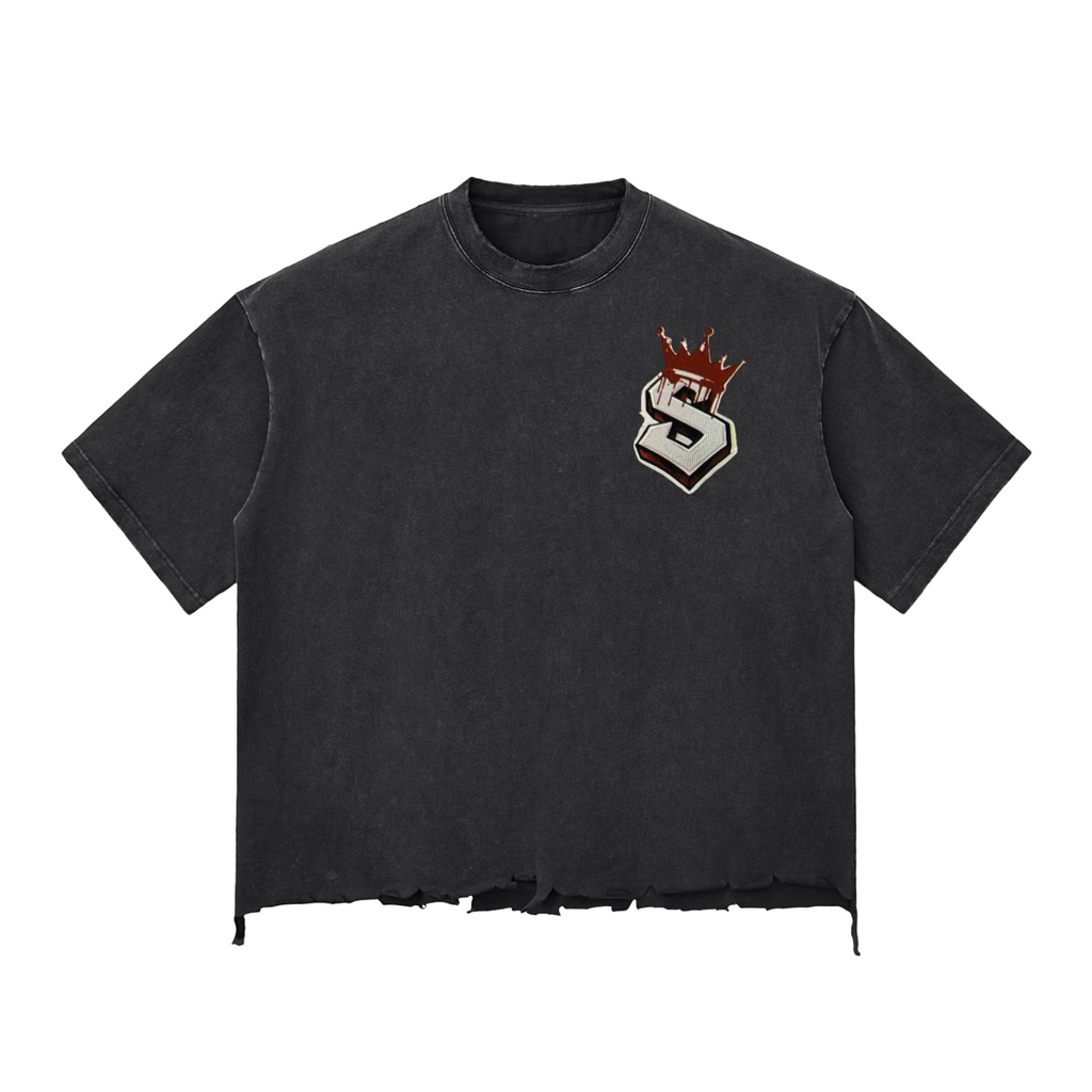 Snow Wash Raw-Hem Boxy T-shirt